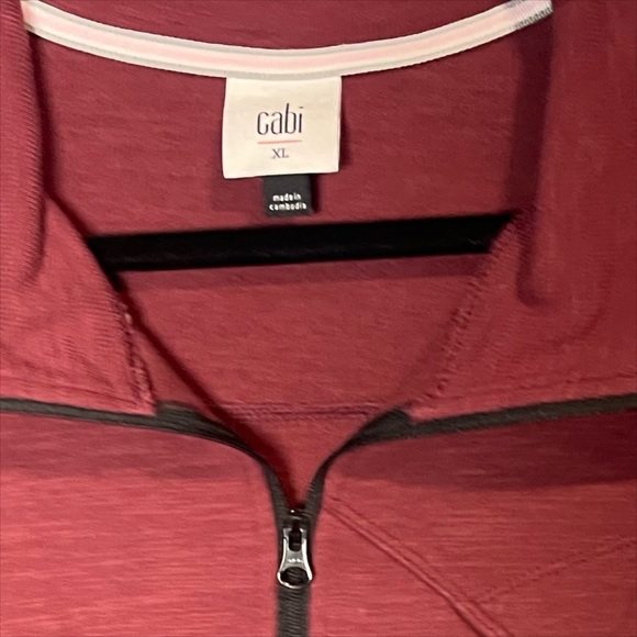Cabi Burgundy Long Sleeve Full Zip Activewear 4122 Training Jacket size XL - Picture 5 of 6
